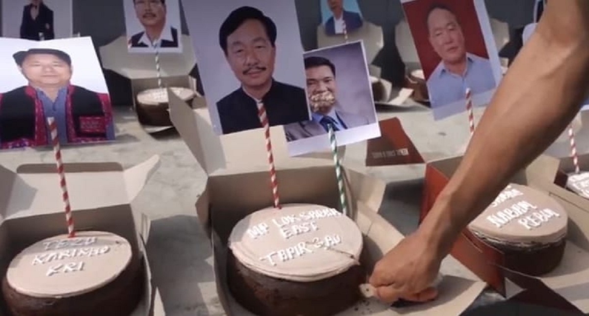 Protest turns symbolic, Cake cutting ceremony amid Black Day observance in Arunachal